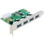 PCIe x1 Karte zu 4x extern USB Typ-A 5 Gbit/s (4-pin-Stromanschluss) (89363)